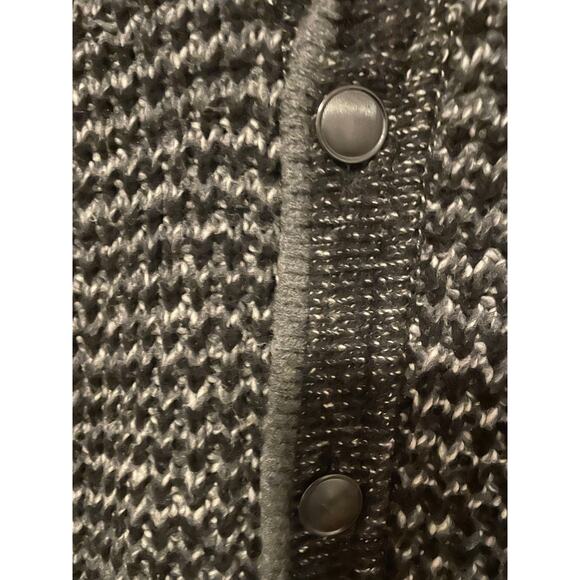 Rag & Bone Neiman Marcas black gray wool Cardigan sweater pockets button Large - Picture 5 of 8